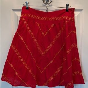 EUC Free People embroidered flowy skirt, sz 2